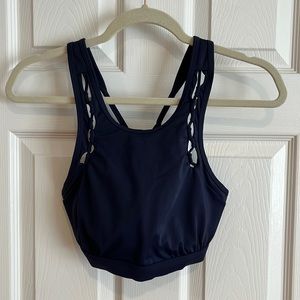 Athleta bathing suit top only navy 32 D/DD